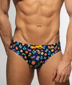 Addicted Emoji Swim Brief