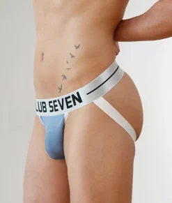 Club Seven Luxe Cotton Denim Blue Jockstrap