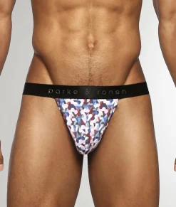 Parke & Ronen Honey Comb Printed Thong
