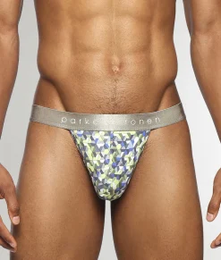 Parke & Ronen Honey Comb Printed Thong